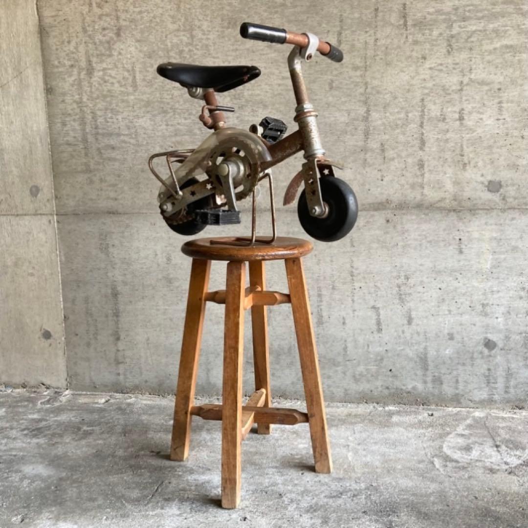 NENG HAO 豆チャリ ミニ自転車 台付き サイクル 置物 シャビー レトロ