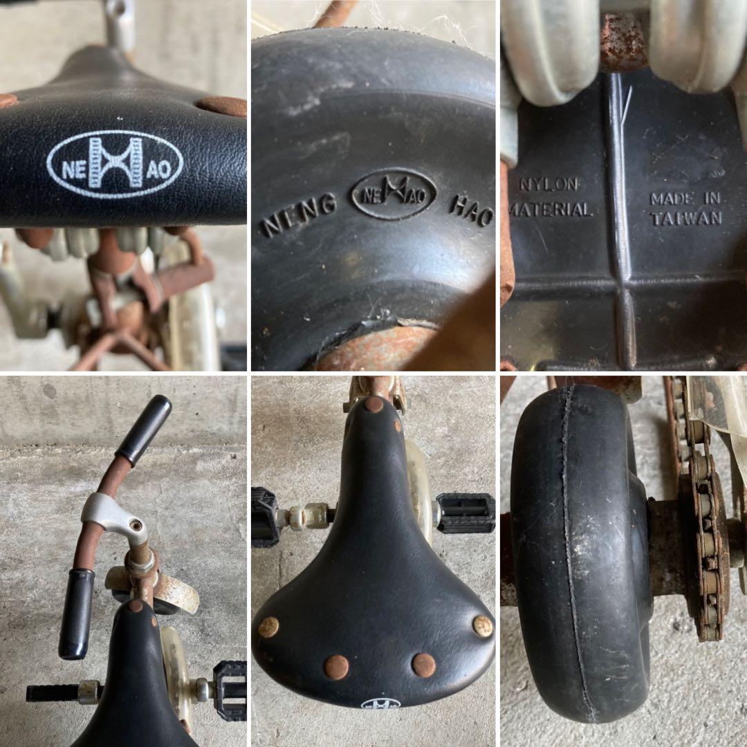 NENG HAO 豆チャリ ミニ自転車 台付き サイクル 置物 シャビー レトロ