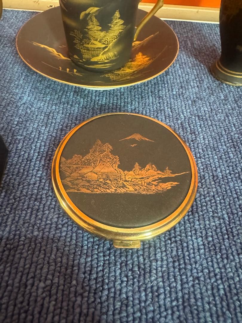 1821  まとめ売り　合計5客　薩摩焼 湊光  金塗