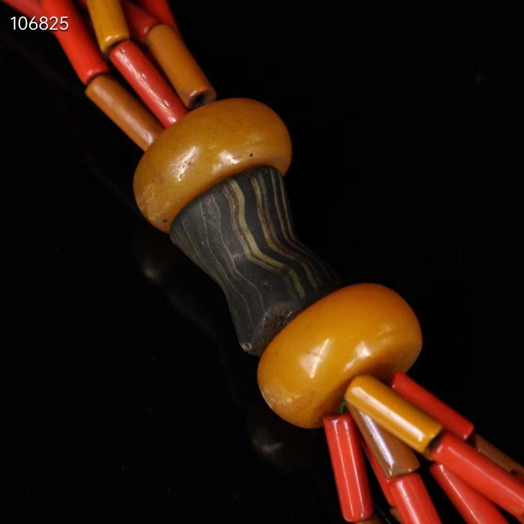 中国古美術・チベット収・純手工芸・瑪瑙多宝ネックレス・天然石・缘起物・風水開運