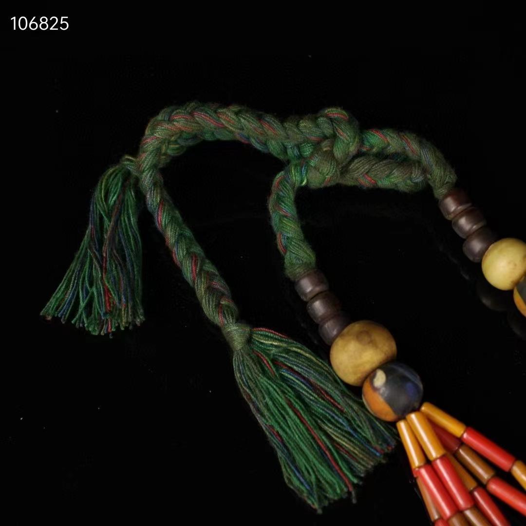 中国古美術・チベット収・純手工芸・瑪瑙多宝ネックレス・天然石・缘起物・風水開運