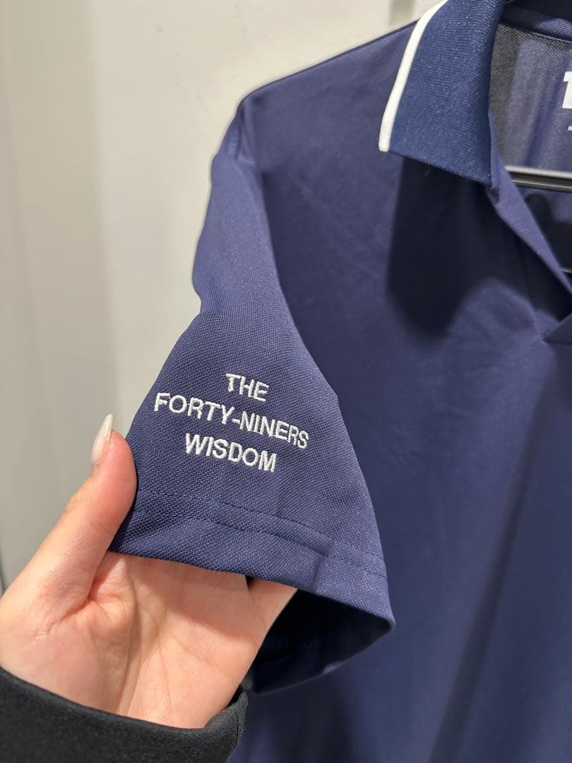 TFW49 ネイビー スキッパーポロシャツ　サイズL