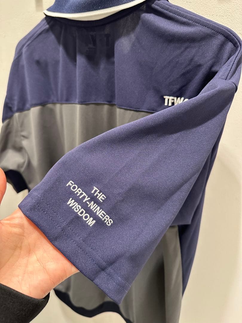 TFW49 ネイビー スキッパーポロシャツ　サイズL