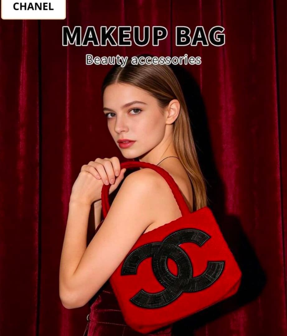 CHANEL メイクアップバッグ レッド