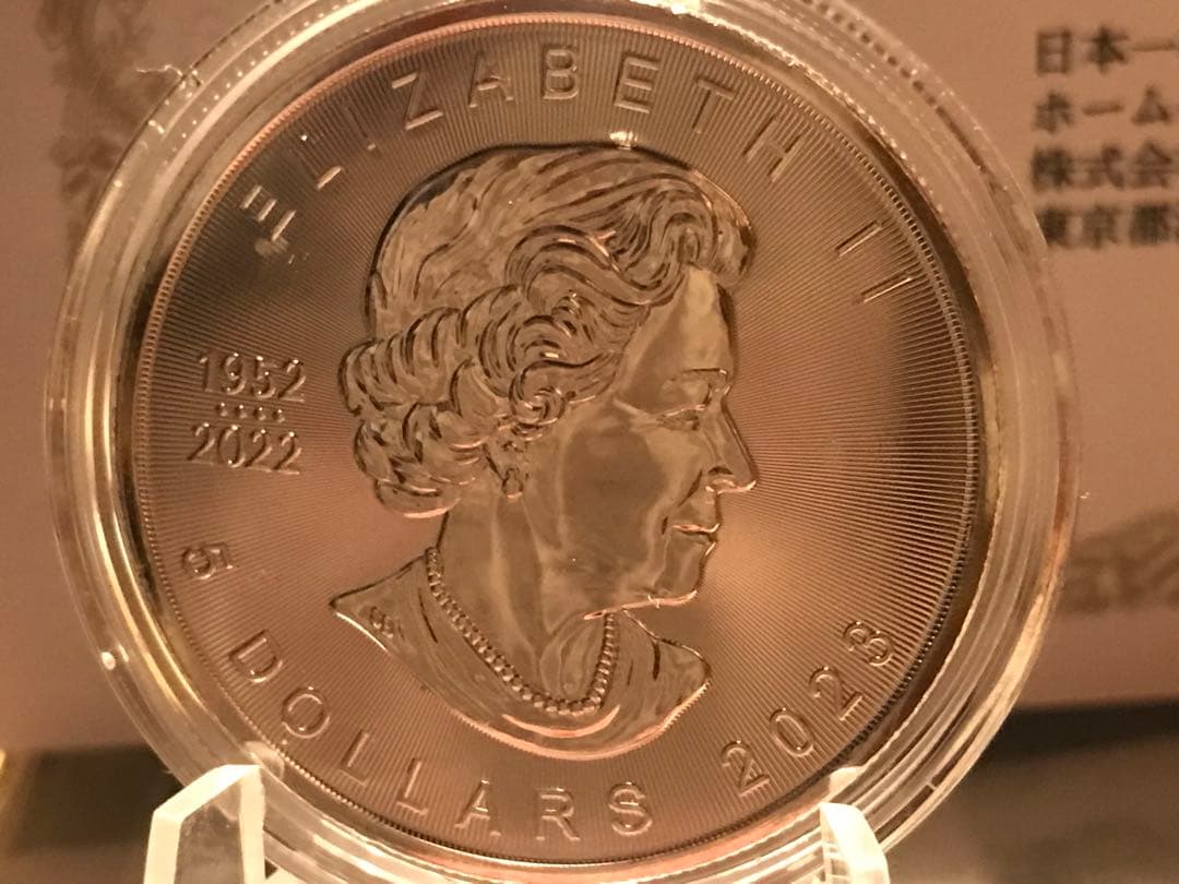 値下げ最終❗️保証書付き 1オンス メイプルリーフ 銀貨３１.１グラム実測