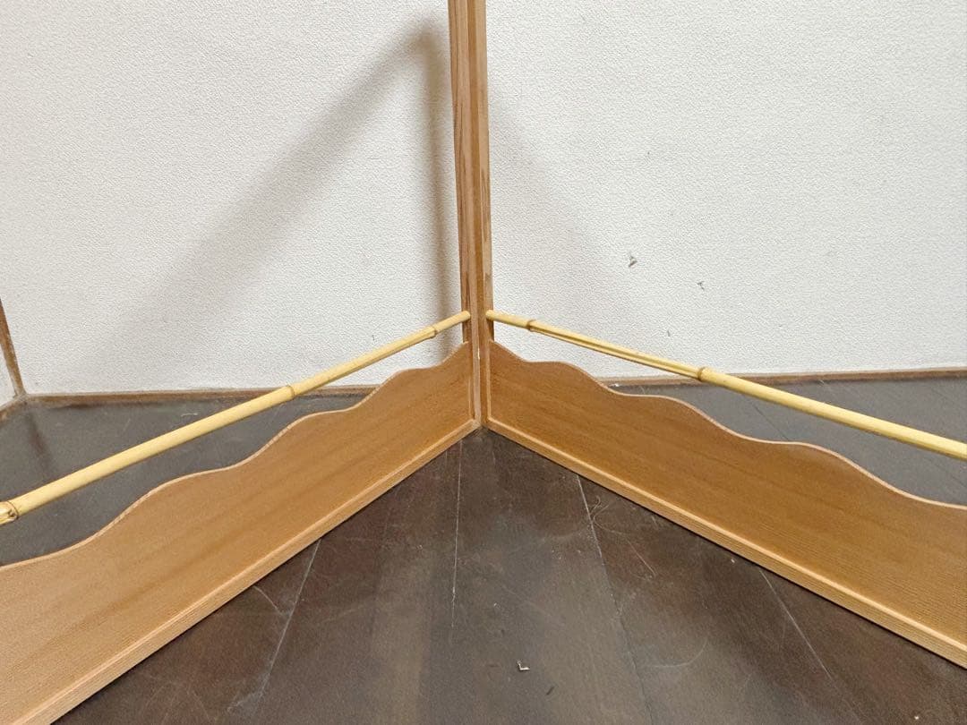 ほぼ未使用 茶道具 杉木地 四海波 上透かし 腰風風炉先屏風 花押有 ラッキー