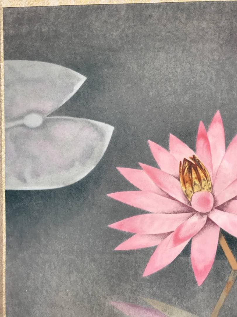 【複製】上村松篁/睡蓮図/花図/スイレン図/工芸品/掛軸/名家伝来/AC-476