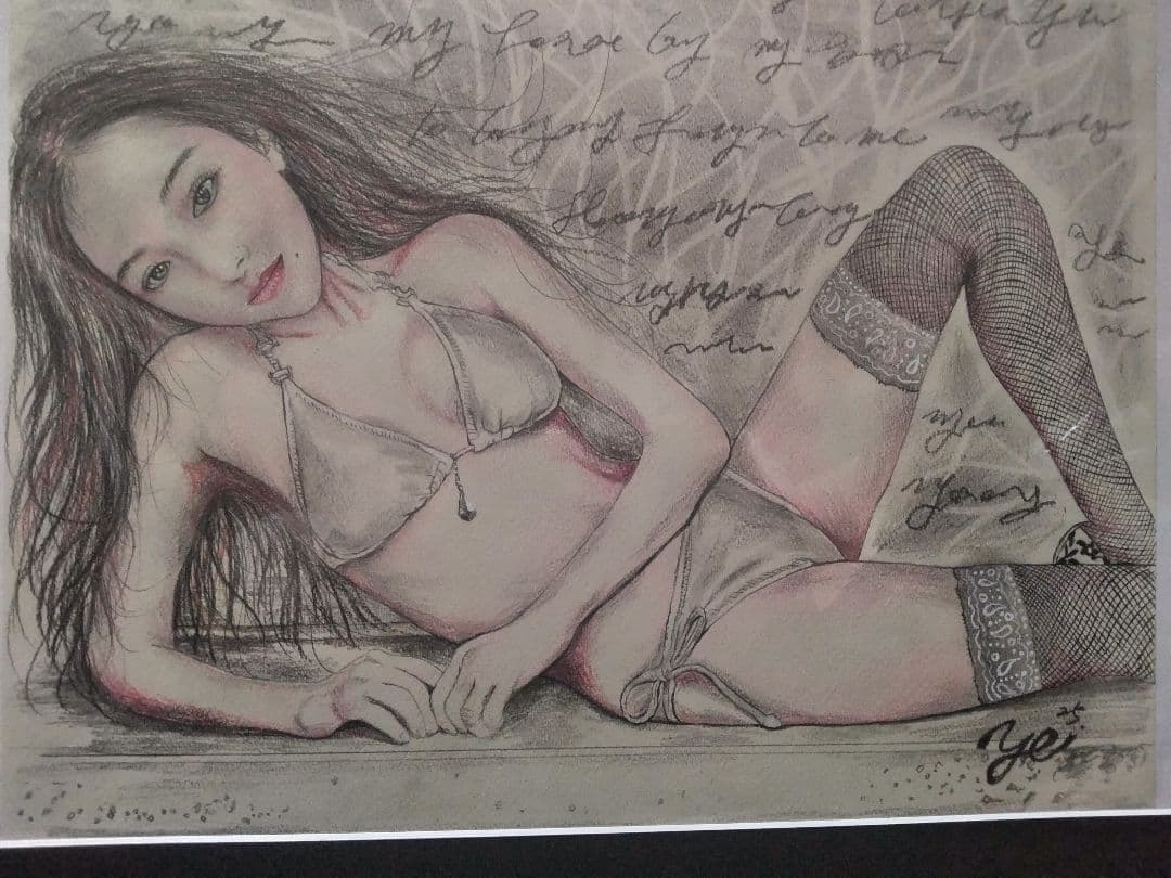 裸婦、美人画、絵画6FしなりD.n山本英二、真作、肉筆新品額縁高塚省吾、森本草介