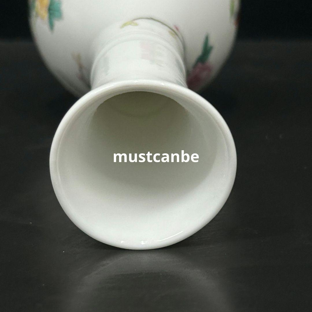 清乾隆牡丹花鳥玉壺春瓶 挿花器 景徳鎮 陶磁器 装飾品 現代工芸品 美術品 置物