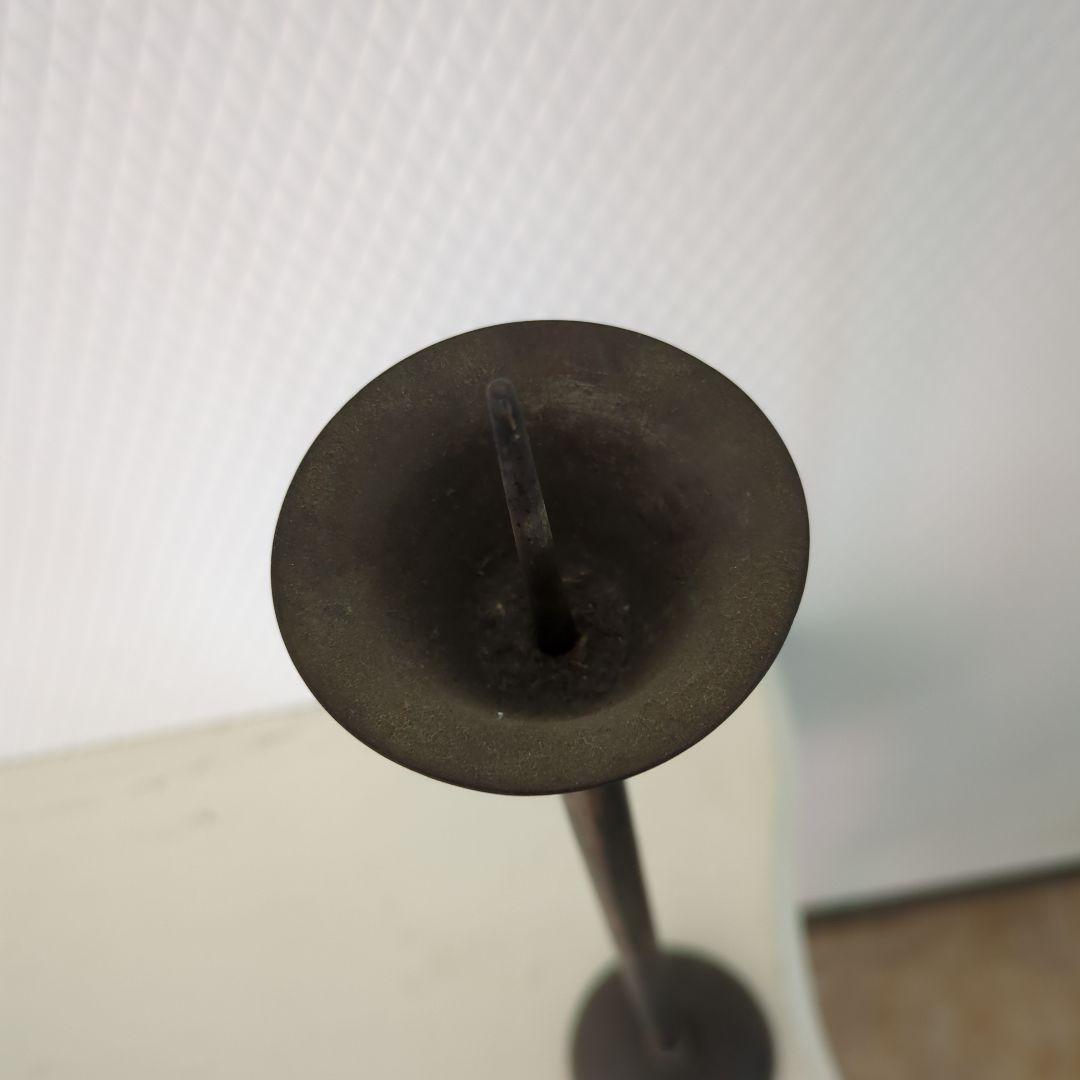 骨董 燭台 金属製 キャンドルスタンド オブジェ ろうそく立 シンプル
