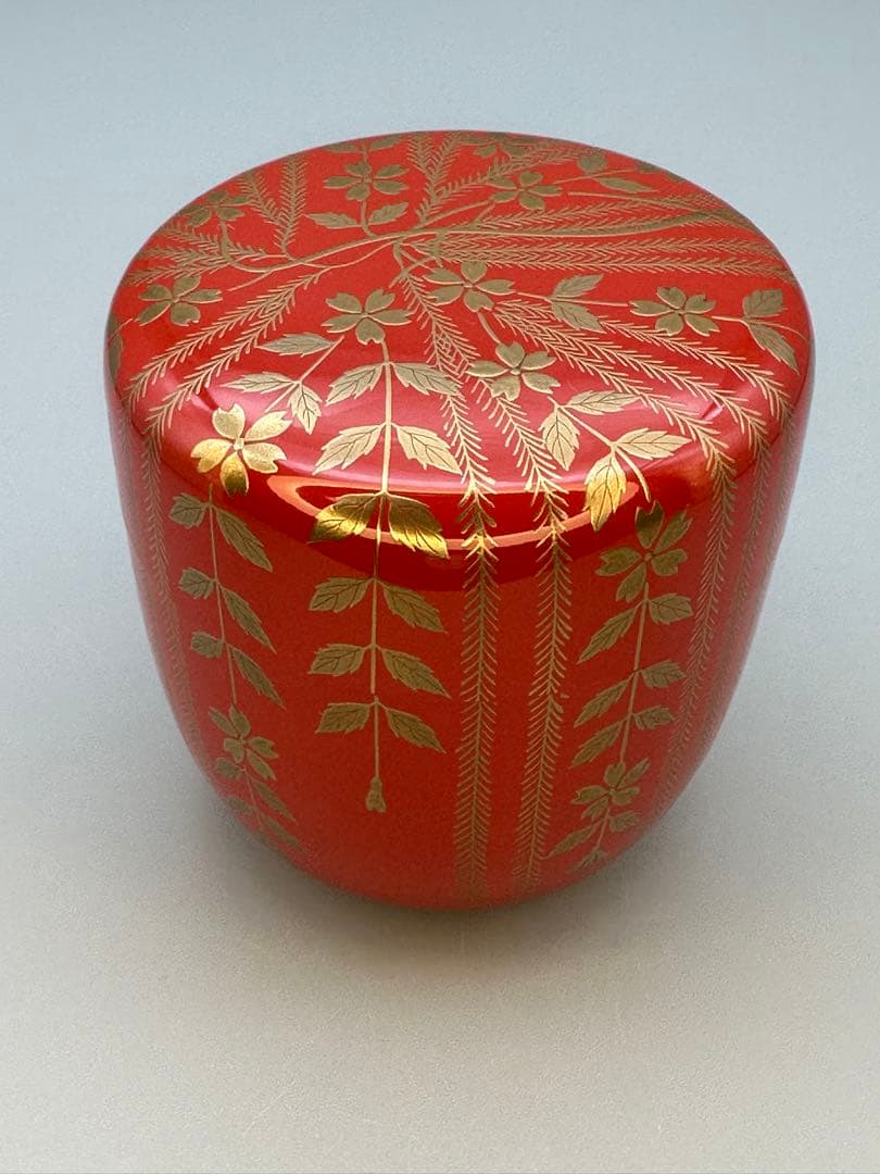 茶道具　棗　村田宗覚　柳桜蒔絵