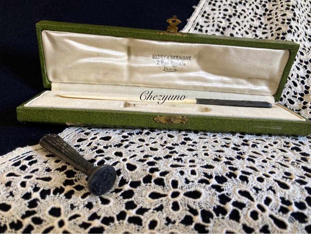 フランスアンティーク シーリングスタンプとペーパーナイフのセット