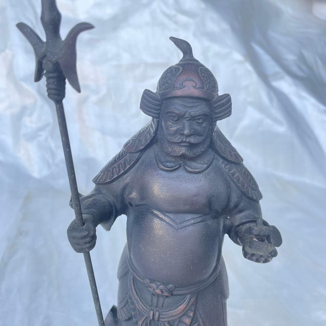 毘沙門天像 美品 金運開運商売繁盛健康長寿高さ30cm。25