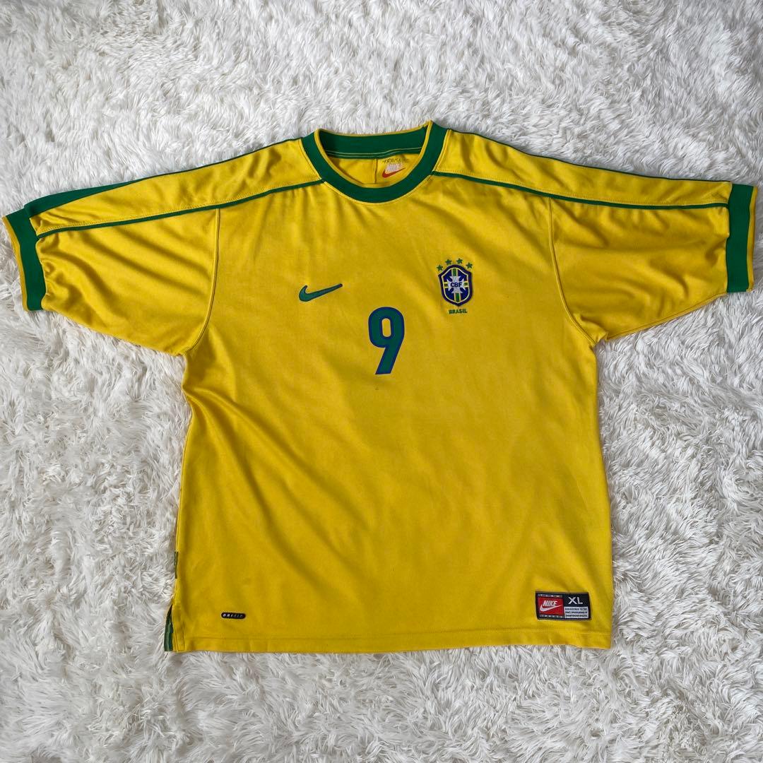 【ナイキ】　ブラジル代表　ロナウド　98フランスW杯　当時物　イギリス製　XL