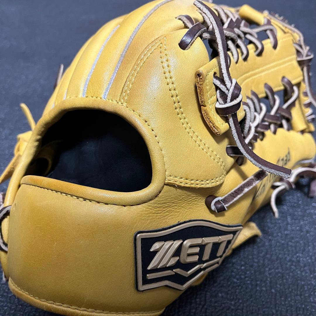 ZETT イエロー レザー 軟式 野球 大人用 グローブ 152