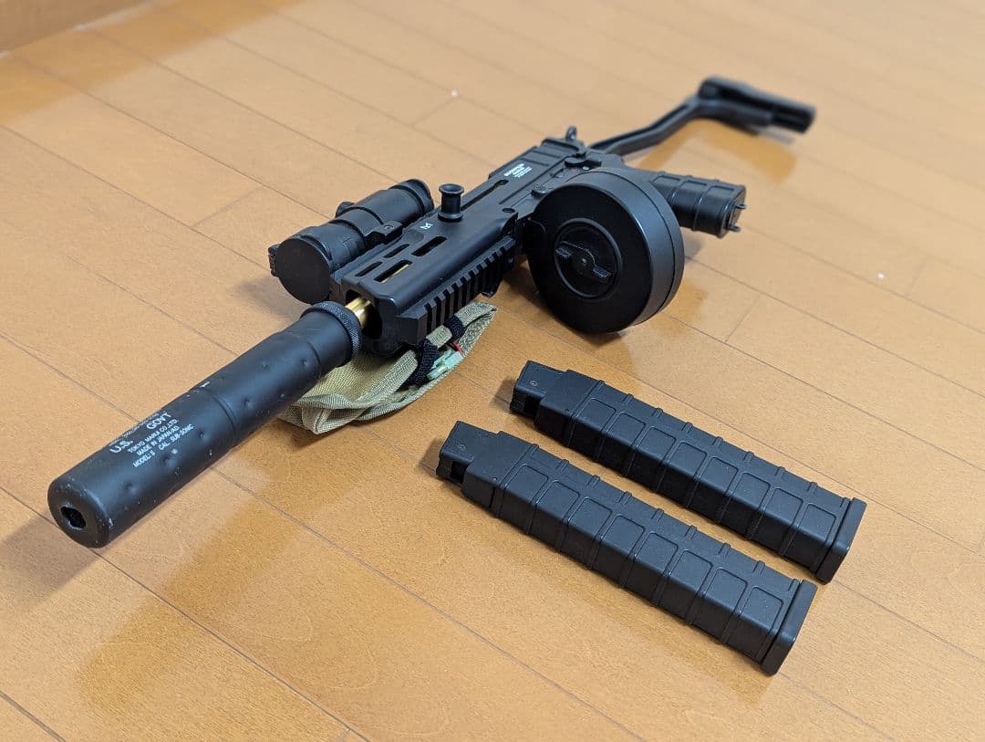 東京マルイ スコーピオン mod.M ドラムマガジン 多段マガジン2本付