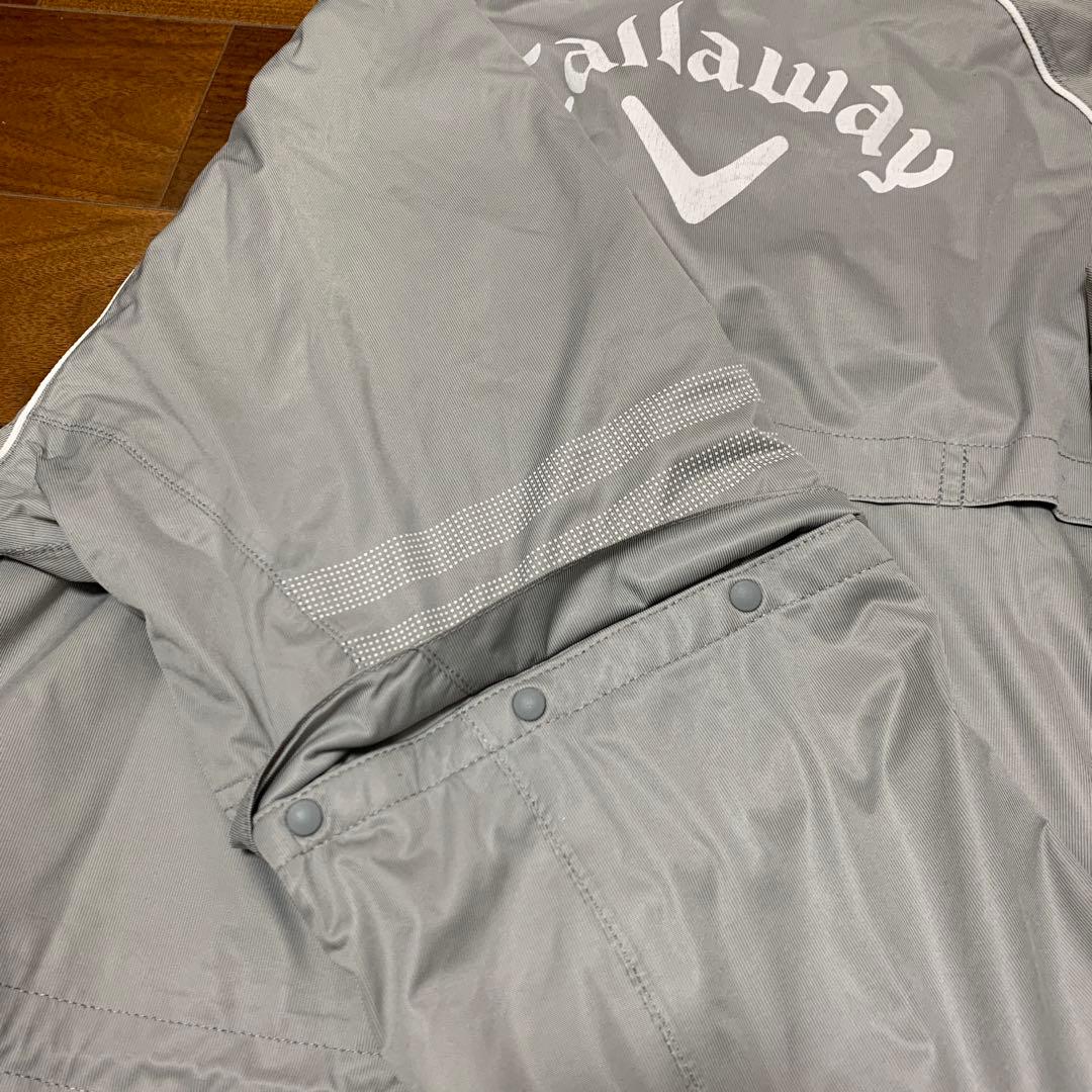 キャロウェイ　レインウェア　LL 伸縮素材　袖脱着　ライトグレー