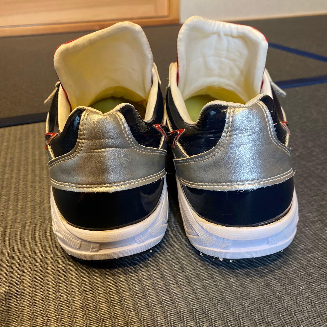 ミズノ スパイクシューズ ベルクロ ネイビー/シルバー/レッド