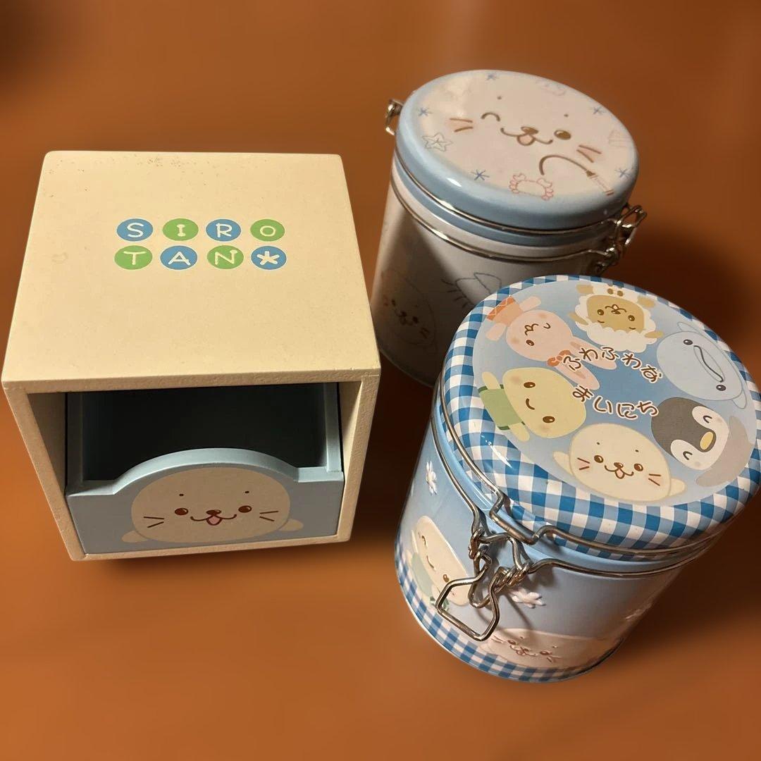 平成レトロ　初期　しろたん　缶ケース　収納ボックス　３個セット