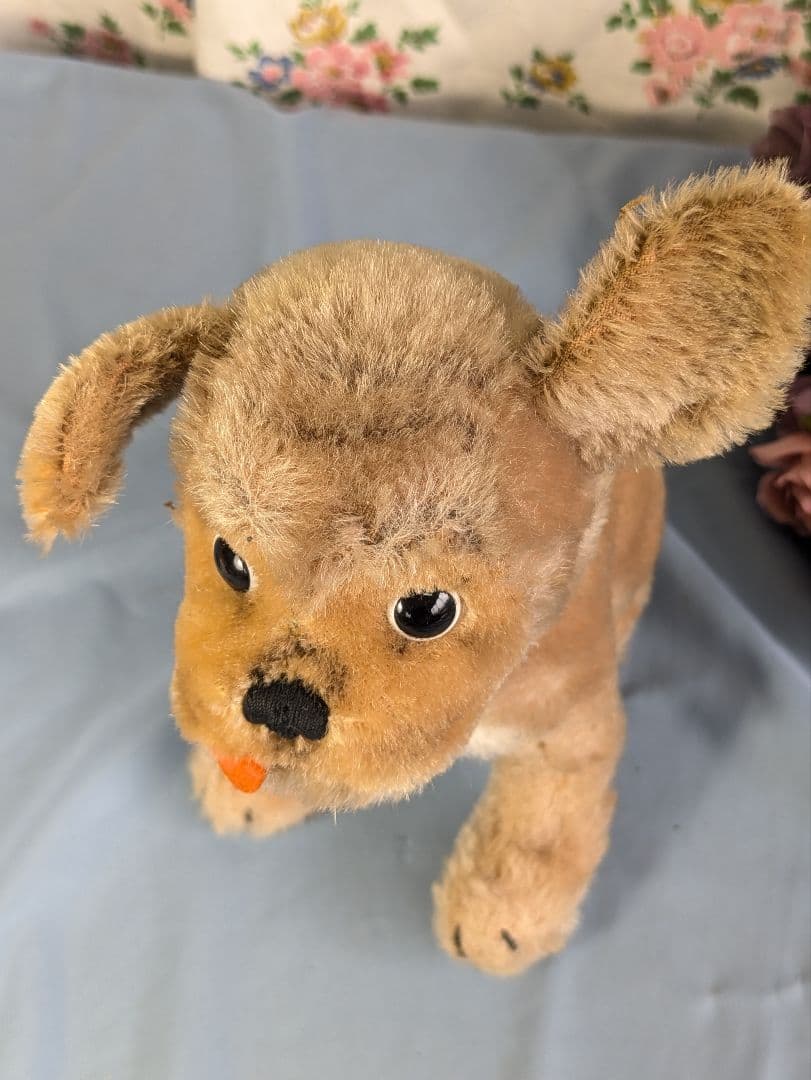 アンティーク シュタイフ社 ドイツ製　犬ぬいぐるみ パグ モプシー 大サイズ