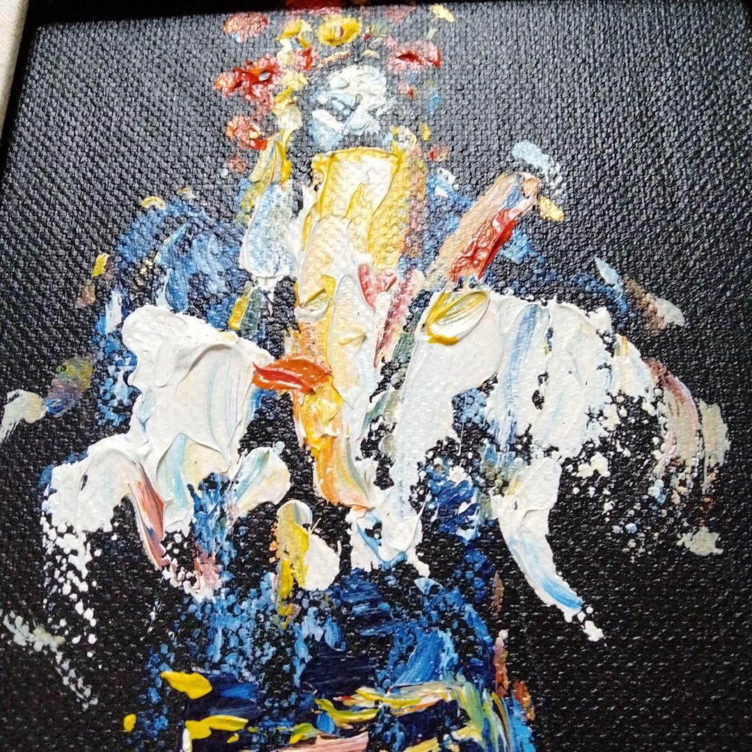 人物画、油絵、水墨画【三国志英雄張飛京劇人物】素晴らしい作品　額縁付