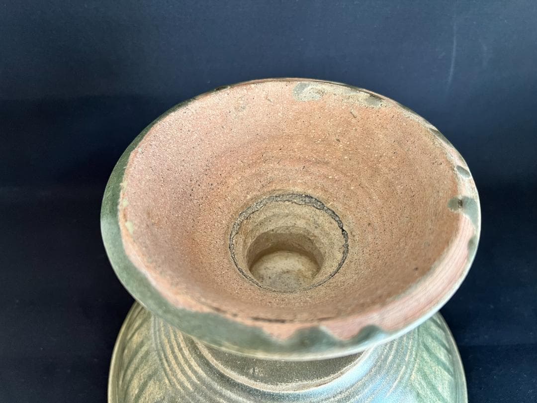 【海】タイ古陶磁　博物館級青磁鉢　スンコロク　宋胡録　骨董品 時代品 美術品