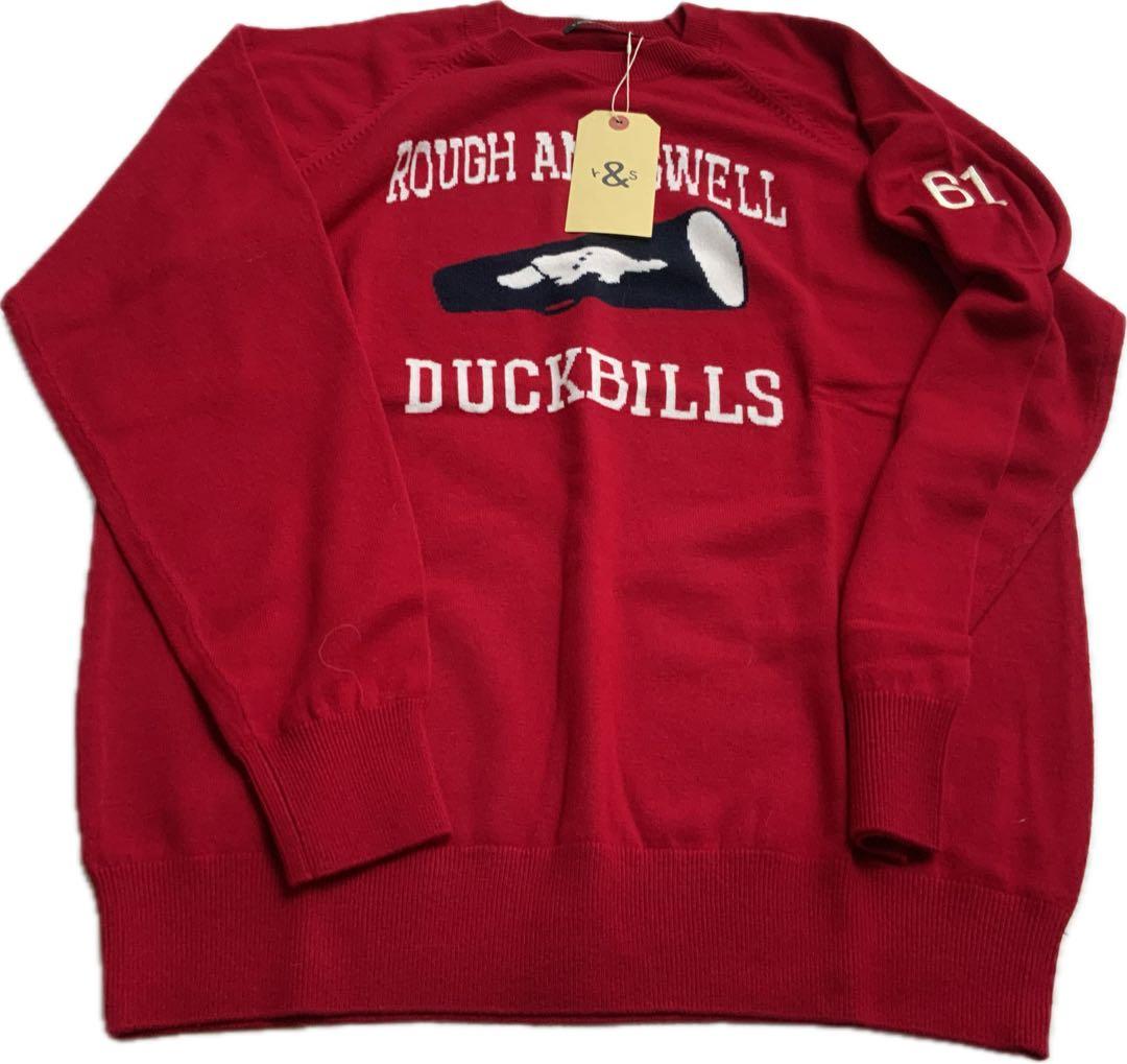 ROUGH & SWELL クールネックニット　サイズL wool100%