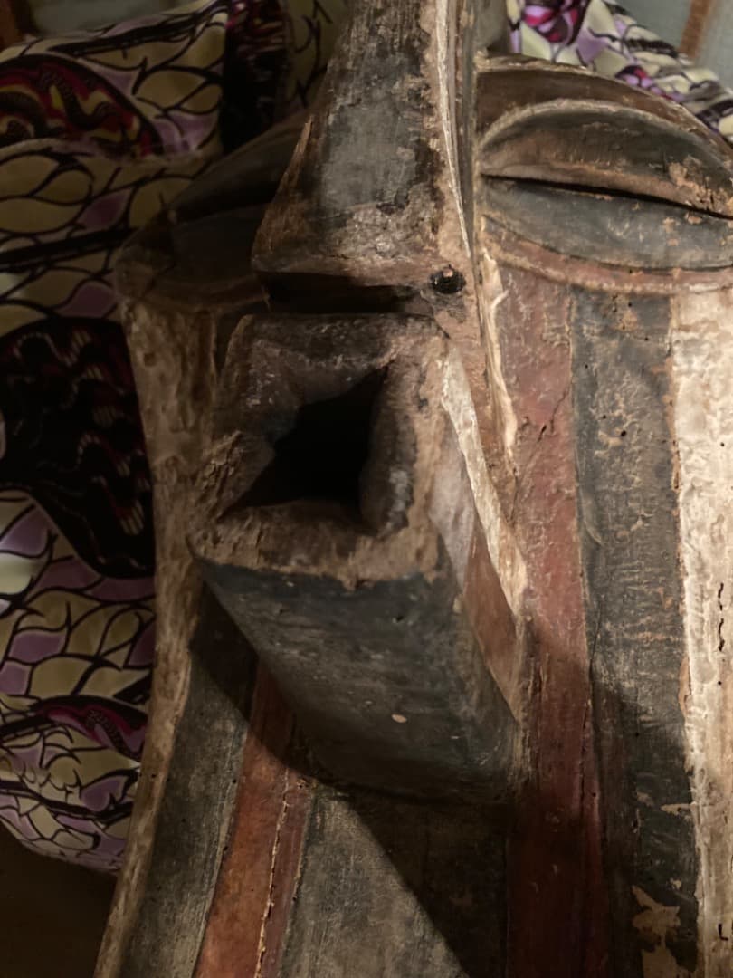 【数奇】アフリカ　バソンゲ族　仮面　大きいお面　ビンテージ　アンティーク　呪物