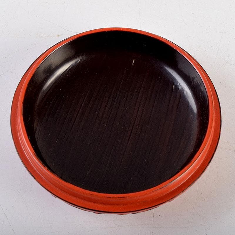 茶道具　鎌倉彫　橘屋友七作　菊形香合　共箱　V　8756