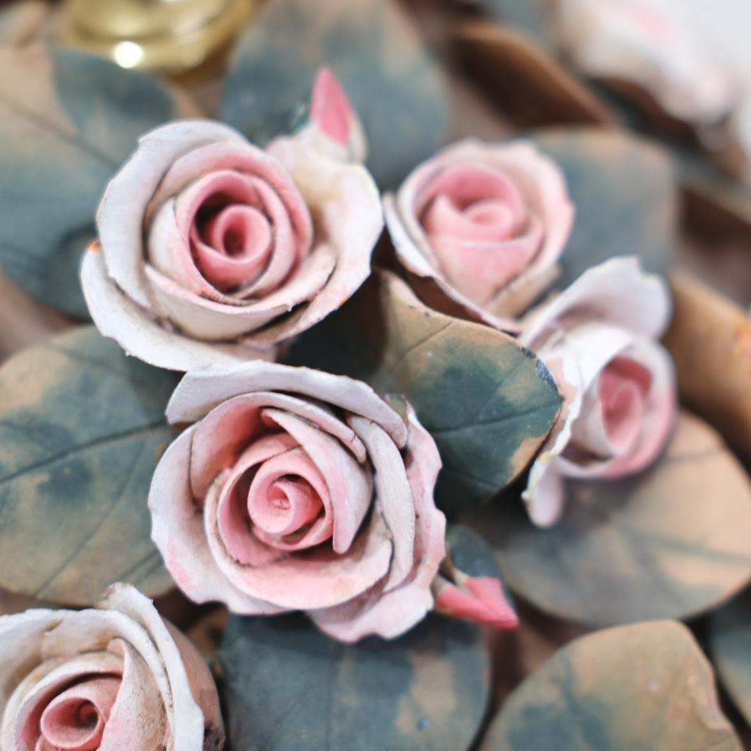 イタリア製 バラの鉢植デザインの照明ランプ