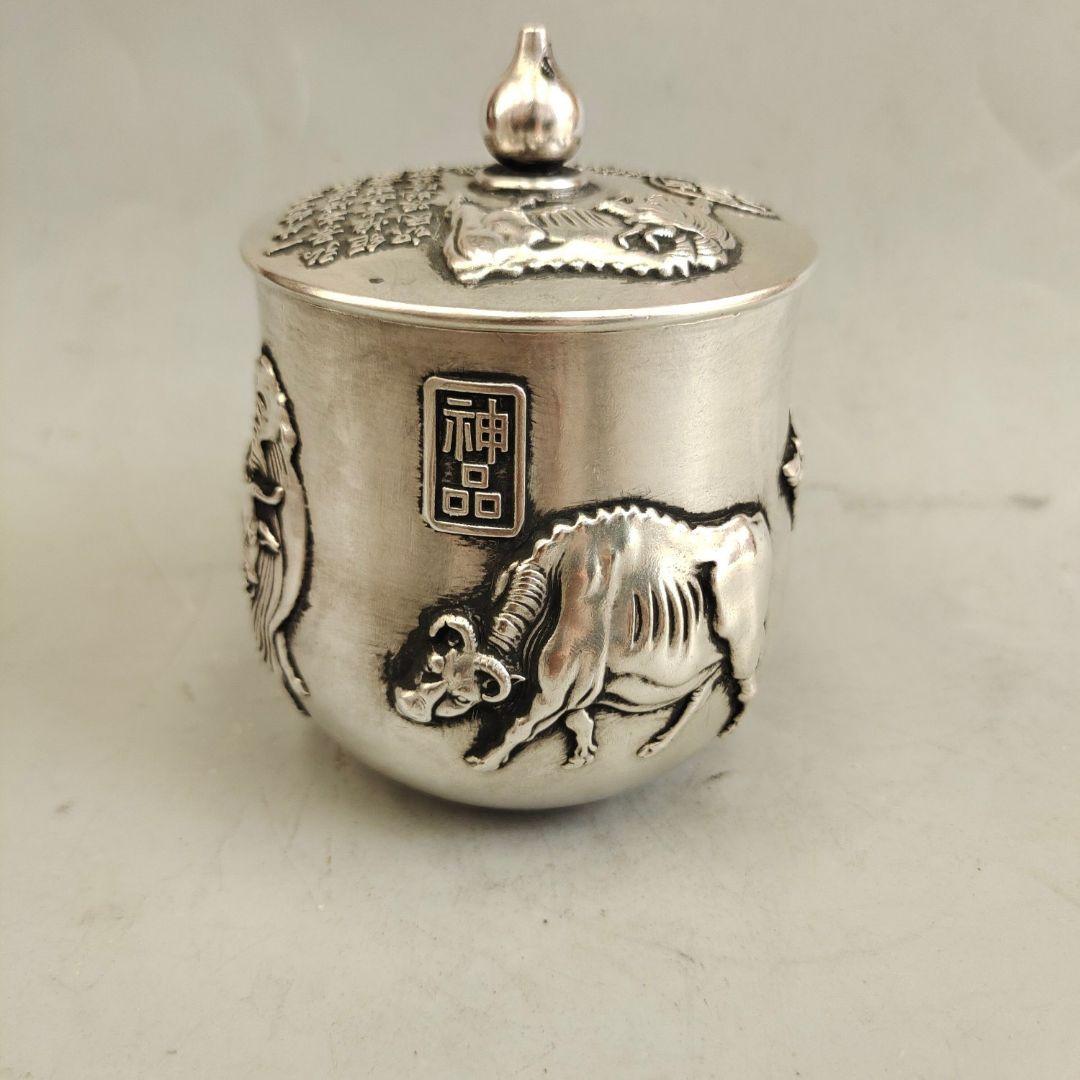 五牛豊登蓋碗 飲茶食器 中国茶器 煎茶道具 現代工芸品美術品 置物