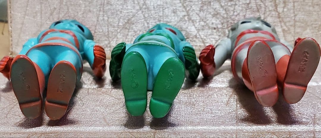 トリプルファイター ブルマァク ミドルソフビ 緑赤橙３体 当時モノ HG 付