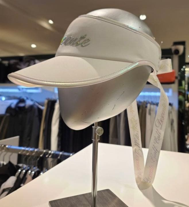 ホワイト ☆DESCENTE GOLF☆ デサント韓国 リボンバイザー
