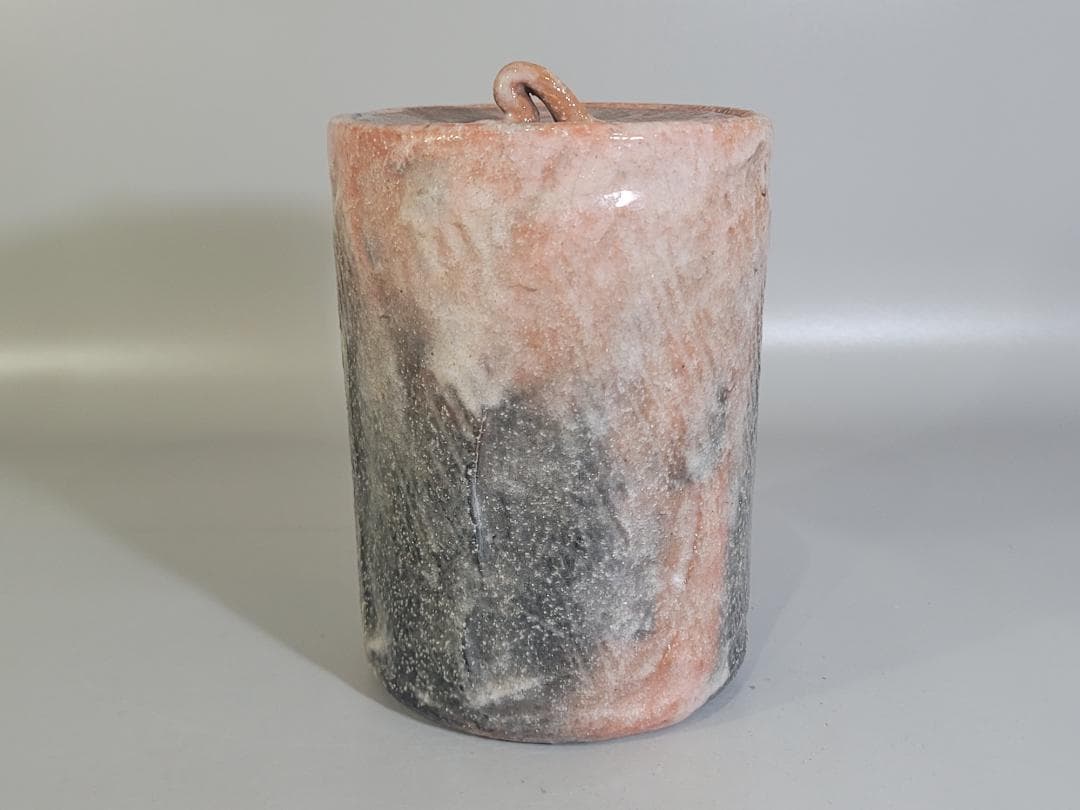 古美術 茶道 小川長楽造 赤楽 水指 在印 保証 DT156