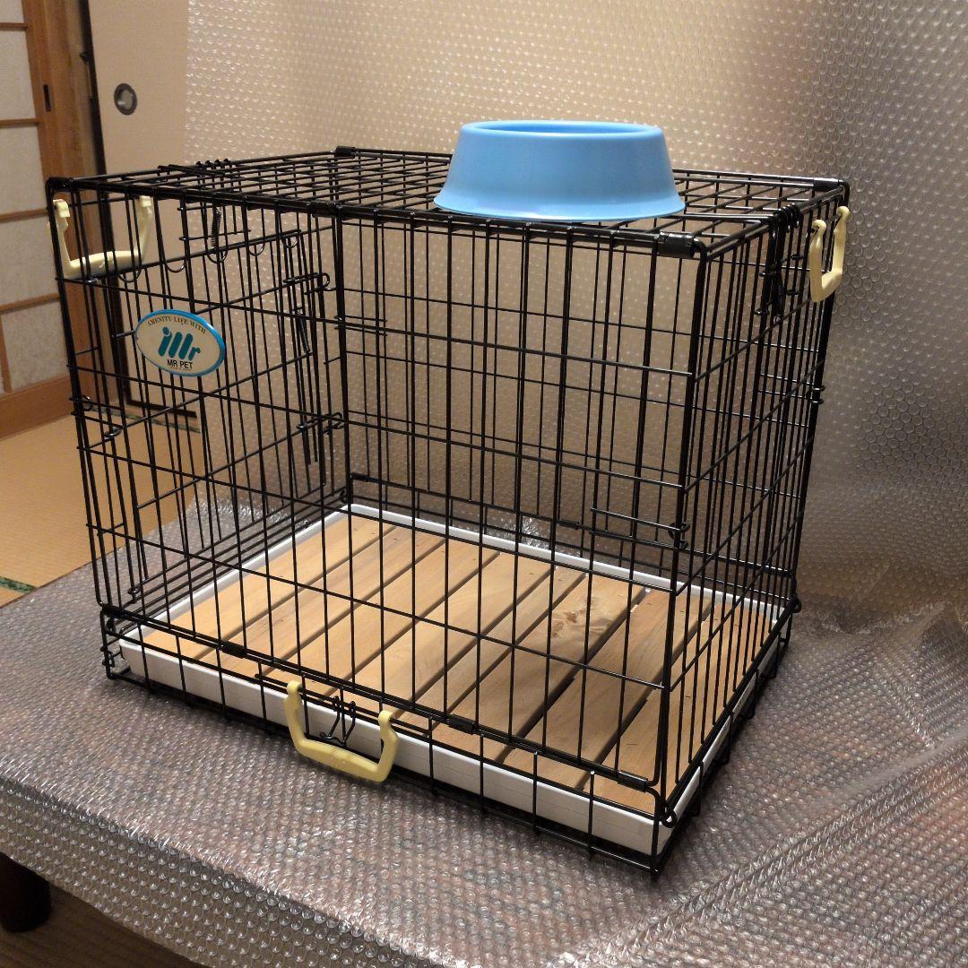 日本製ミスターペットの犬用折りたたみゲージ（プラスチック餌入れプレゼント）
