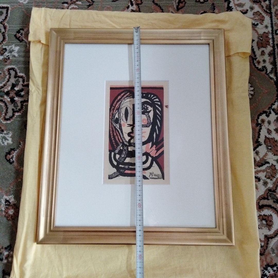 二十世紀偉大な画家パブロ・ルイス・ピカソ代表作品《顔》版画名作高級額装貴重希少