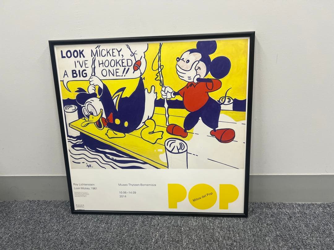 【フレーム付】ロイ リキテンスタイン Look Mickeyポスター　ミッキー