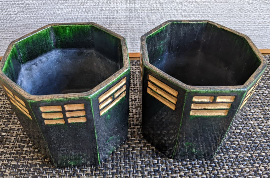 骨董、お茶道具、茶道具、八掛火入一対、弘入