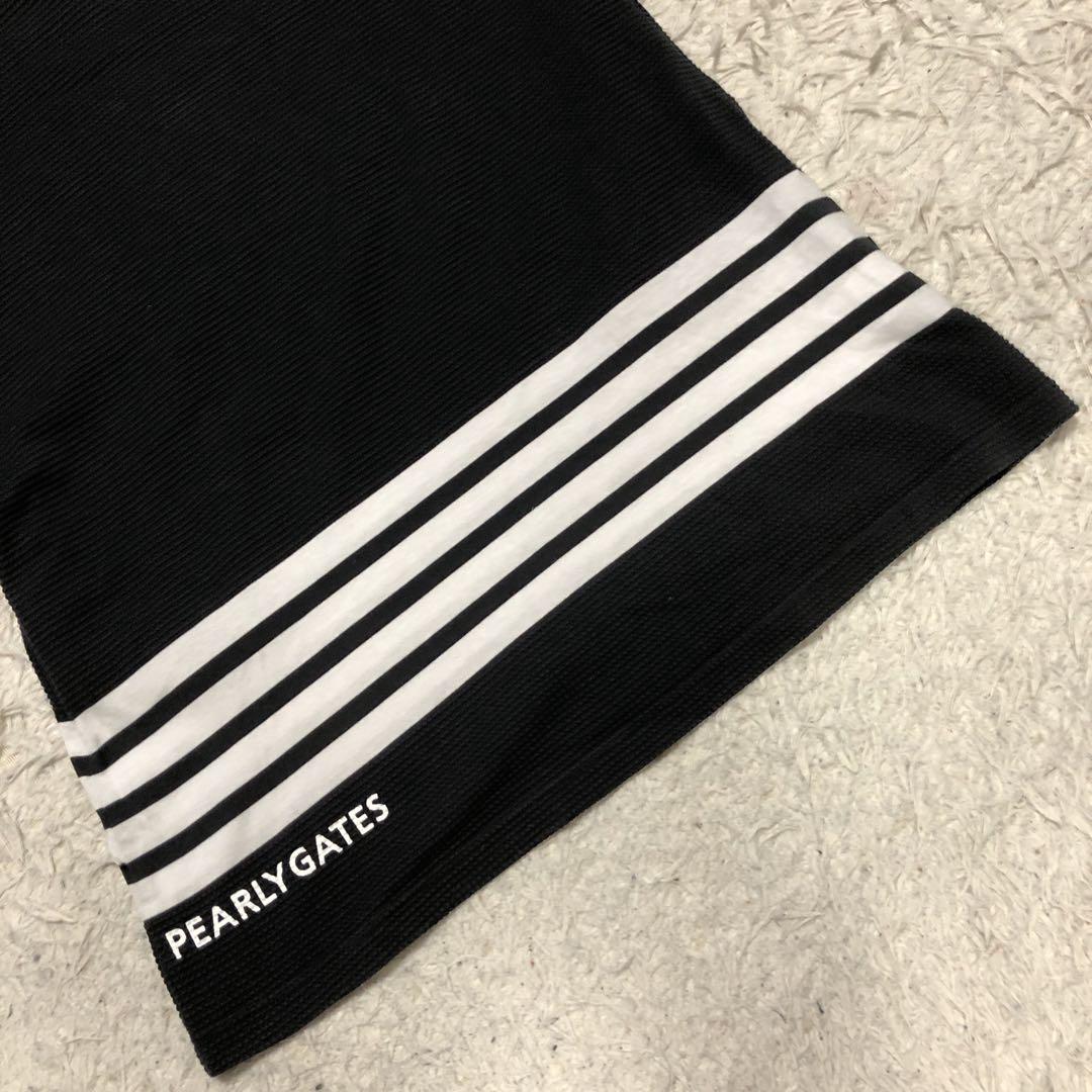 【希少美品】パーリーゲイツ　ポロワンピース　ワッフル地　裾ボーダー　ロゴ入り