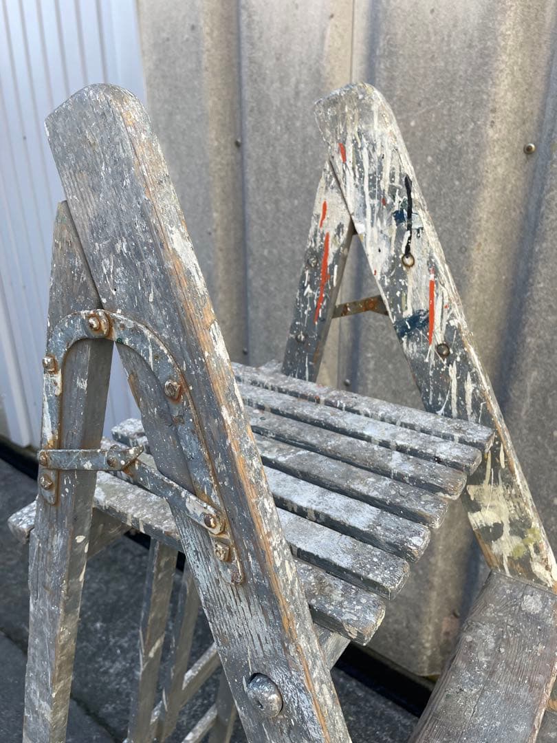 ビンテージ/イギリス/英国製/木製/大型/ラダー/脚立/ディスプレイ/店舗什器②