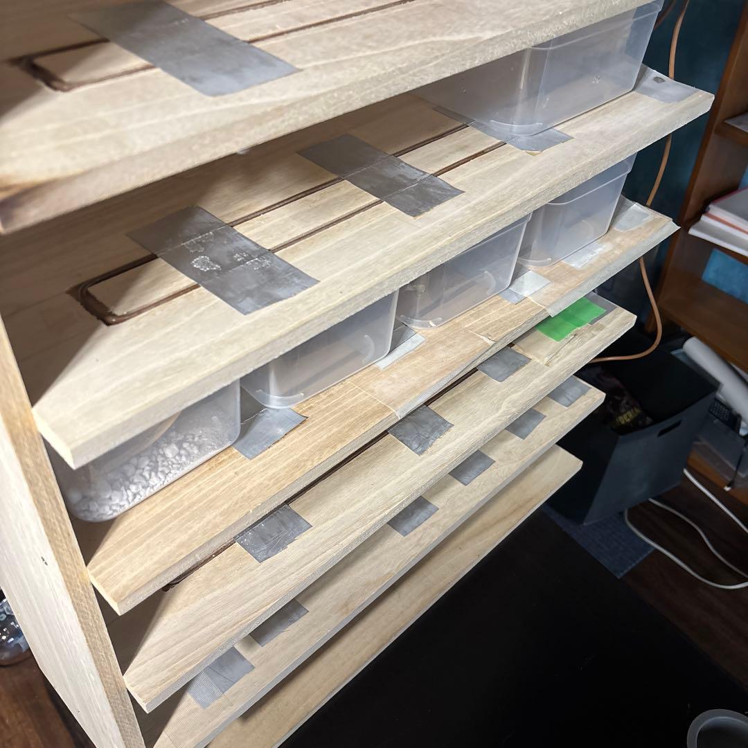 爬虫類飼育棚　6段　ダイソーシューズケース仕様　スネークラック中古