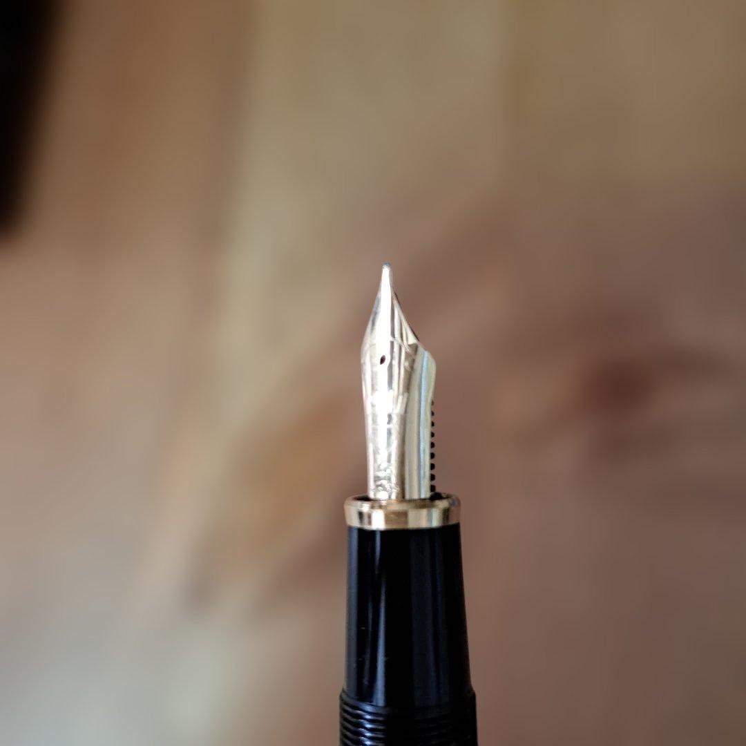 万年筆 黒 ゴールドクリップ インクカートリッジ付き