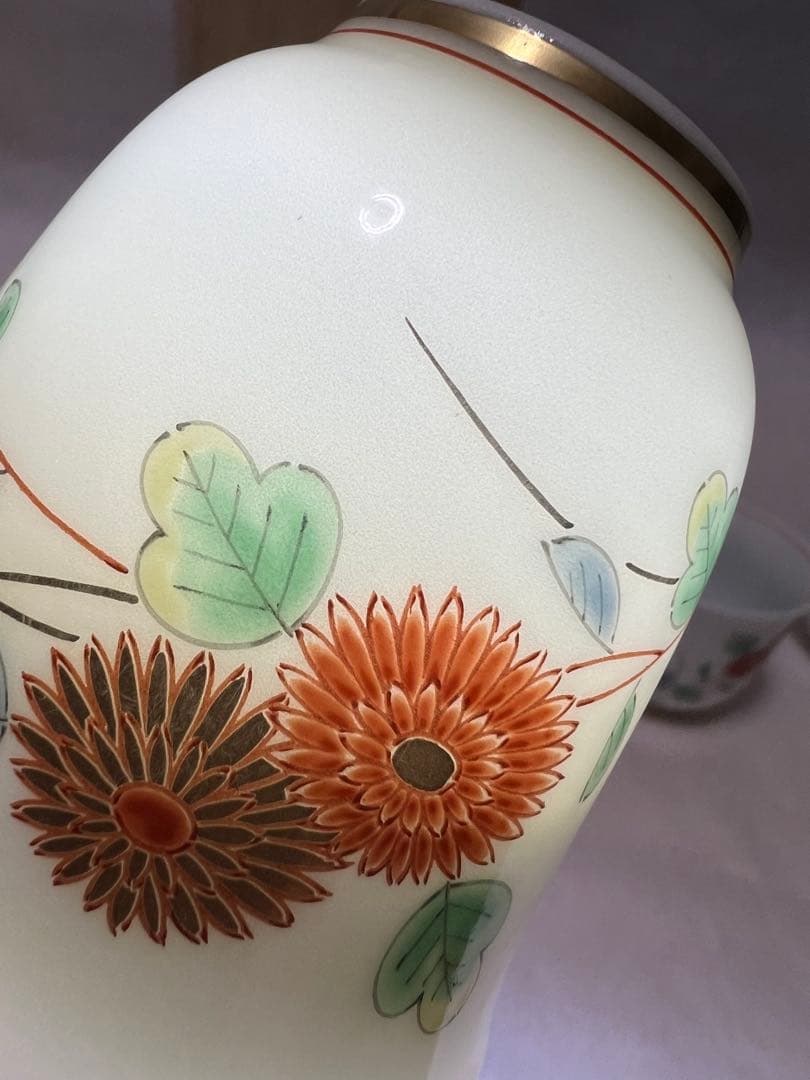 ぐい呑 菊文宮内庁用深川製菊小鳥　湯呑みセット径 7㎝×高 時代物5点木箱あり