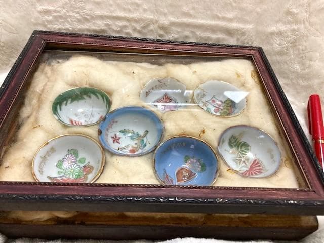 ★骨董品レア7点!!旧日本軍の軍盃・九谷焼・お猪口 ・ぐい呑み・出征記念★