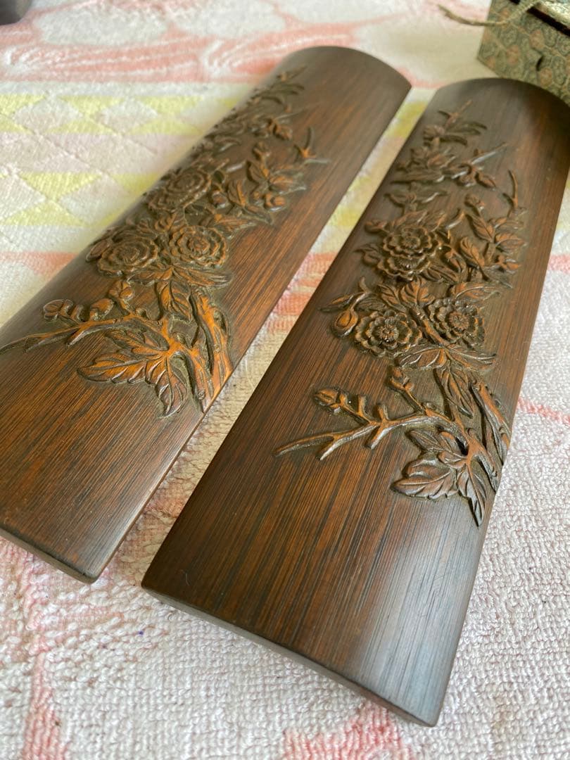 腕枕　腕枕　手置き板　木彫り　中国　書道