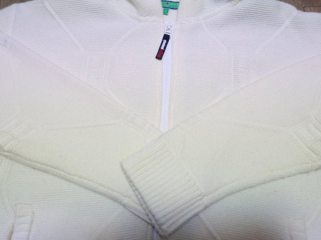 お値下げ！☆美品☆トミーヒルフィガー スケルトンフラッグ 裏地付ZIPセ－タ－