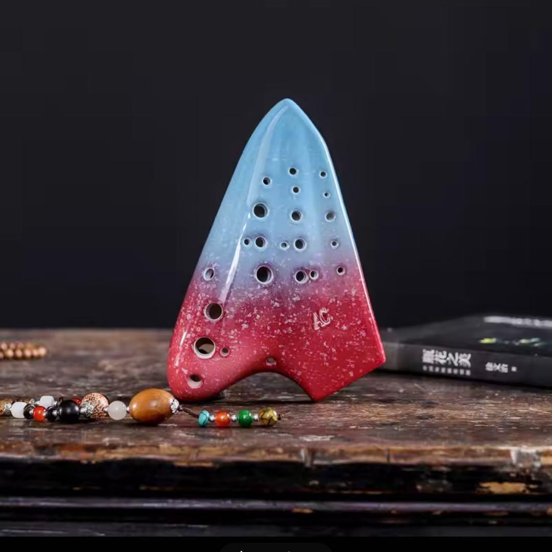 トリプル オカリナ アルト AC 複数管 楽器 陶器 C管 ocarina