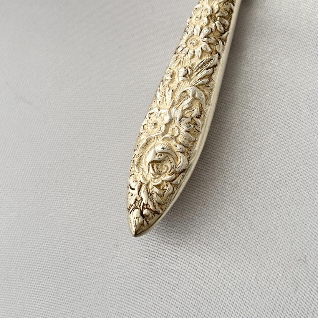 【Kirk】【純銀ハンドル】 フローラルのレターナイフ / ペーパーナイフ