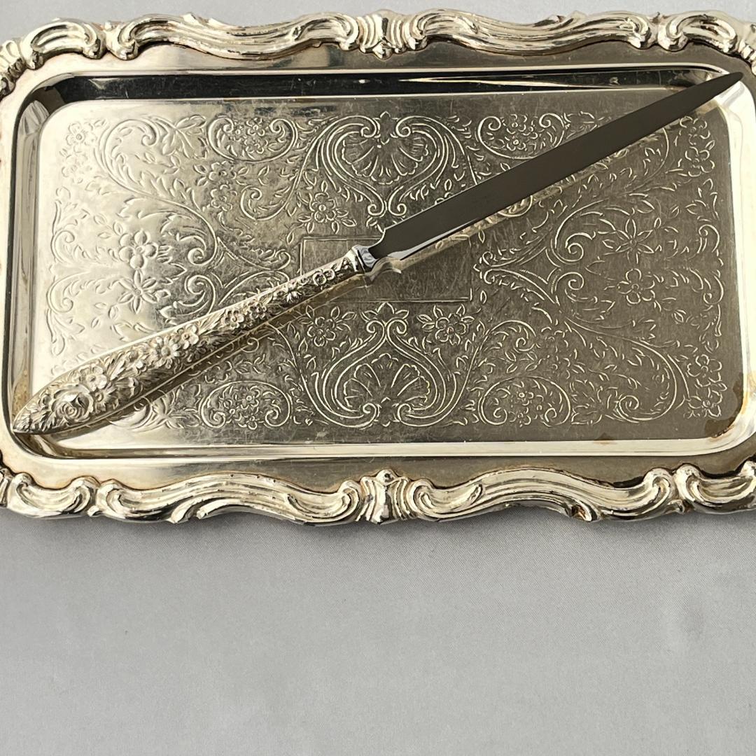 【Kirk】【純銀ハンドル】 フローラルのレターナイフ / ペーパーナイフ