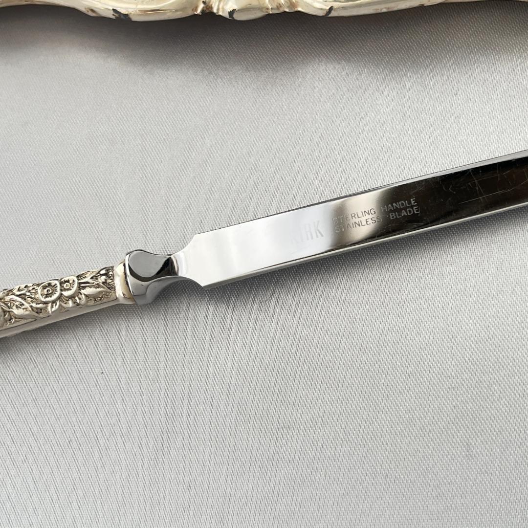 【Kirk】【純銀ハンドル】 フローラルのレターナイフ / ペーパーナイフ